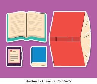 conjunto de iconos de diseño de libros