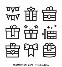 Icon Set Boxing Day for different seasons Line