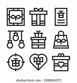 Icon Set Boxing Day for different seasons Line