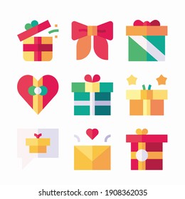 Icon Set Boxing Day for different seasons Color