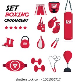 icon set of boxing gear