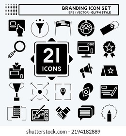 Marcas de conjunto de iconos. adecuado para el símbolo Branding. estilo glifo. diseño simple editable. vector de plantilla de diseño. ilustración simple
