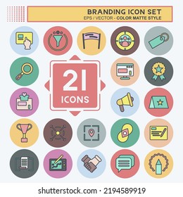Icon Set Branding. suitable for Branding symbol. color mate style. simple design editable. design template vector. simple illustration