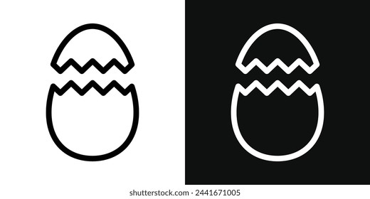Icon Set for Broken Egg. Eggshell Crack and Kitchen Use Symbols.