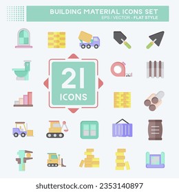 Icon Set Building Material. related to Education symbol. flat style. simple design editable. simple illustration