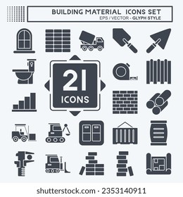 Conjunto de iconos Material de construcción. relacionado con el símbolo Educación. estilo glifo. diseño simple editable. ilustración simple