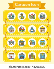 icon set building vector