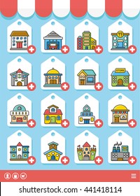 icon set building vector