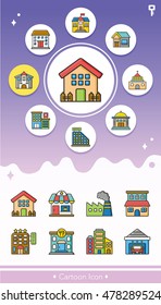 icon set building vector