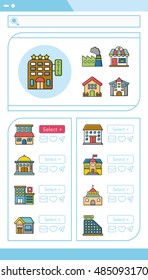 icon set building vector