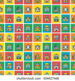 icon set building vector