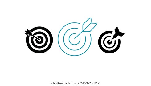 Icon-Set Bullseye. Illustration Vektorgrafik 