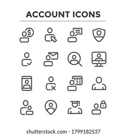 icon set bundle outline account user