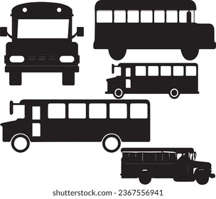 An icon set of bus isolated on white background