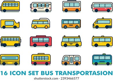 icon set bus vector illustration