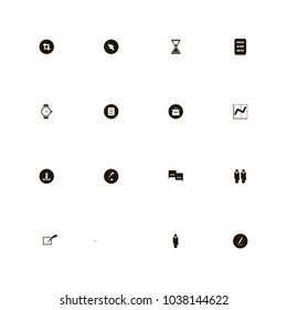 icon set Business with alarm clock, brush, drawing and paper clip