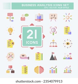 Icon Set Business Analysis. related to Business symbol. flat style simple design editable. simple illustration