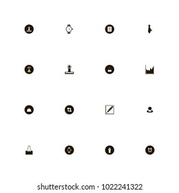 icon set Business with businessman, bag, paper and schedule