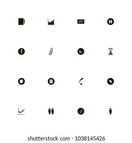icon set Business with businessman with suitcase, notebook and pencil, graphic and notebook