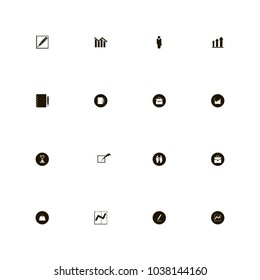 icon set Business with businessmen, lady, time and statistics