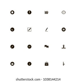 icon set Business with businessmen, ruler, job and brush