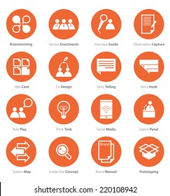 Icon Set of Business Career , Marketing in Flat Design, Minimal Style, Vector 