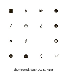 icon set Business with clock, bag, hourglass and schedule
