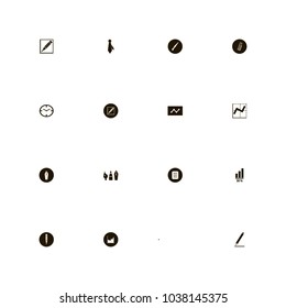 icon set Business with clock, statistics, pencil and male