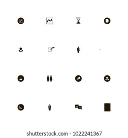 icon set Business with drawing, pencil, businessmen and businessman