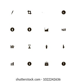 icon set Business with drawing tools, time, pen and pencil