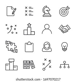 Icon set of business. Editable vector pictograms isolated on a white background. Trendy outline symbols for mobile apps and website design. Premium pack of icons in trendy line style.