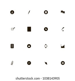 icon set Business with ink, clock, speech bubbles and schedule
