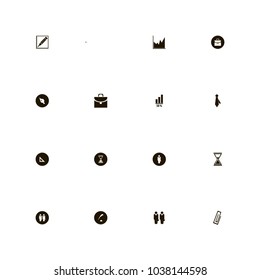 icon set Business with job, time, bag and male