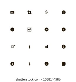 icon set Business with line, clock, statistics and male