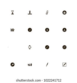icon set Business with loss, alarm clock, paper clip and drawing