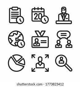 Icon Set Business Management for different seasons Line