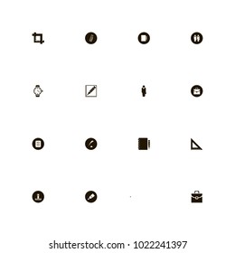 icon set Business with mixer, ink, notebook and pencil and clip