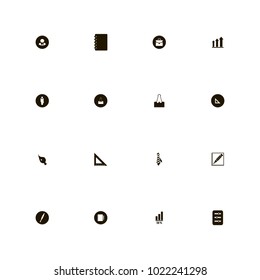 icon set Business with notebook, 50 percent, man and mixer