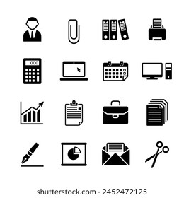Icon Set Business Office Element Collection, Illustration Icon