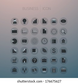 Icon set business on background, vector illustration