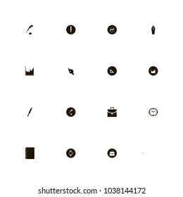icon set Business with painting, bag, pen and pencil