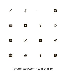 icon set Business with pen, brush, alarm clock and drawing tools