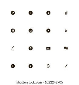 icon set Business with pen, businessman, watch and suitcase