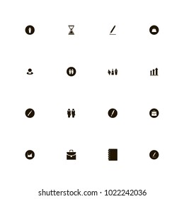 icon set Business with pen, lady, writing and drawing