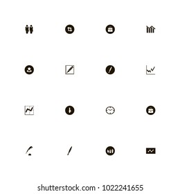 icon set Business with pen, pencil, feather and pruning