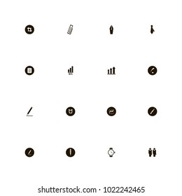 icon set Business with pruning, suitcase, ink and businessmen