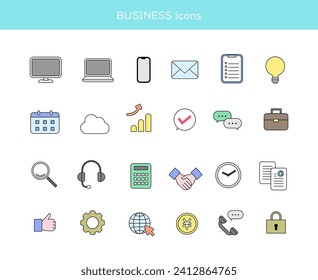 Conjunto de iconos para escenas empresariales