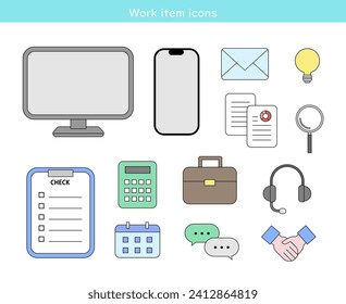 Icon set for business scenes