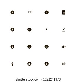icon set Business with square, graph, ruler and businessman