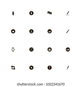 icon set Business with square, time, writing and pencil